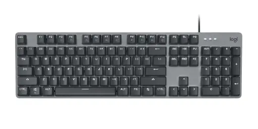 Logitech K845 Mechanical Illuminated Keyboard, Strong Adjustable Tilt Legs, Full Size, Aluminum Top Case, 104 Keys