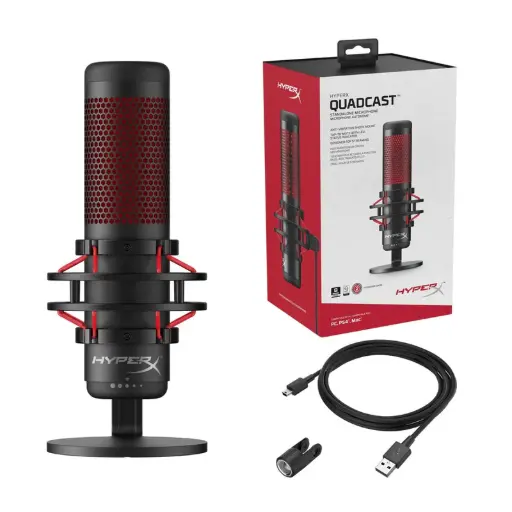 HyperX QuadCast - USB Condenser Gaming Microphone, for PC, PS4, PS5 and Mac