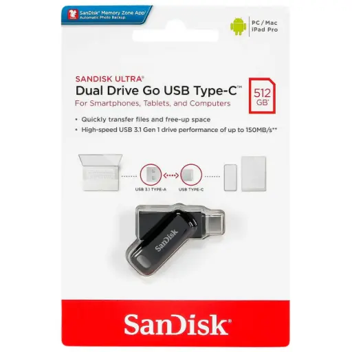 [SDDDC3-512G-G46] DUAL GO OTG USB TYPE-C 512GB SANDISK