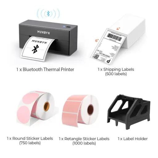 MUNBYN PRINTER 4 PCS ROLL