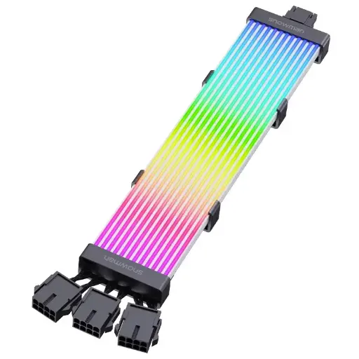 SNOWMAN Sleeved Cover Extension Cable MB & GPU ARGB, 24 Pin + 12+4 Pin 12 VHPWER Kit