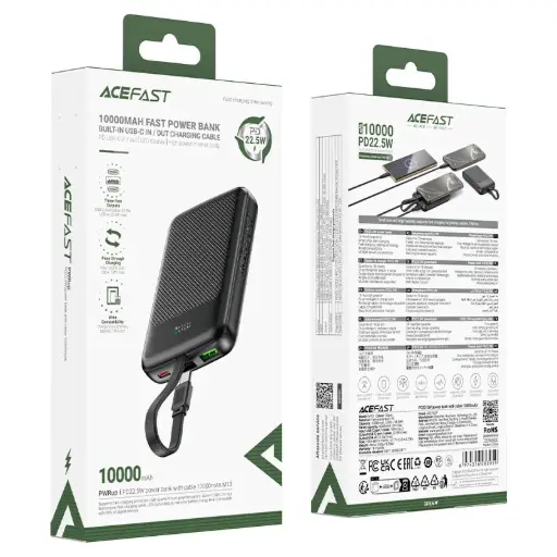 ACEFAST M13-10000 PD22.5W Power Bank With Cable
