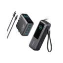 Anker Laptop Power Bank, 25,000mAh Portable Charger with Triple 100W USB-C Ports, Built-in and Retractable Cables