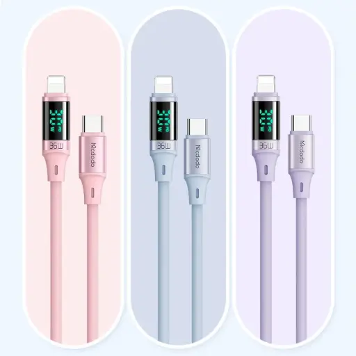 Mcdodo digital HD type-c to Lightning PD 36w 20w Smart data Cable 1.2m