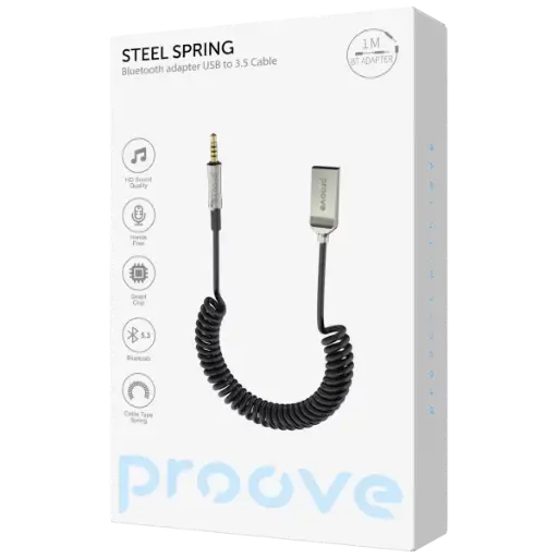 Proove Adapter AUX Steel Spring Bluetooth USB to 3.5 