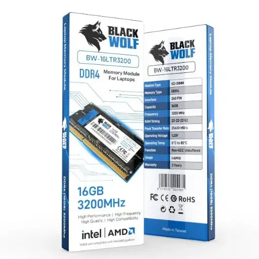 BLACK WOLF RAM DDR4 2*8 16GB 3200MHZ