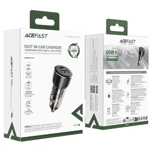 Acefast B12 car charger 60W USB-A / USB-C