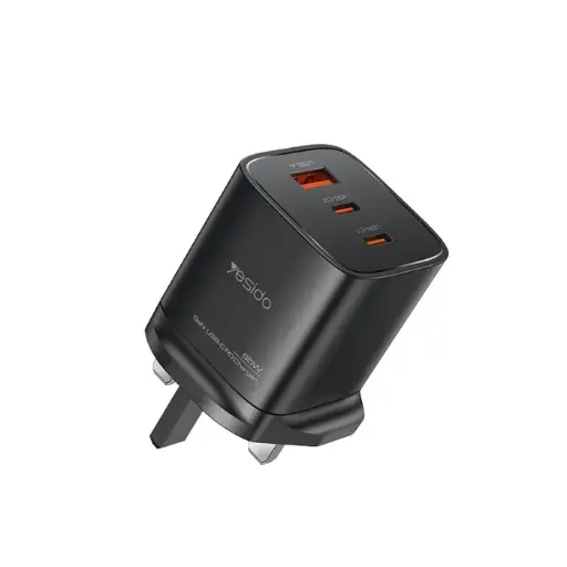 Yesido YC84 65W Fast Charging 2 USB-C & USB-A Three-port UK GaN Fast Charger