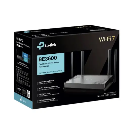 TP-Link Archer BE3600 BE220 Dual-Band Wi-Fi 7 Router