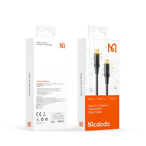 [NQ1674] Mcdodo Cable USB-C to USB-C CA-211 PD 100W, 1.8m