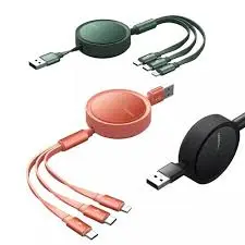 MCDODO 3 in 1 Retractable 3A Micro USB Type C Charger Cable For iPhone Samsung