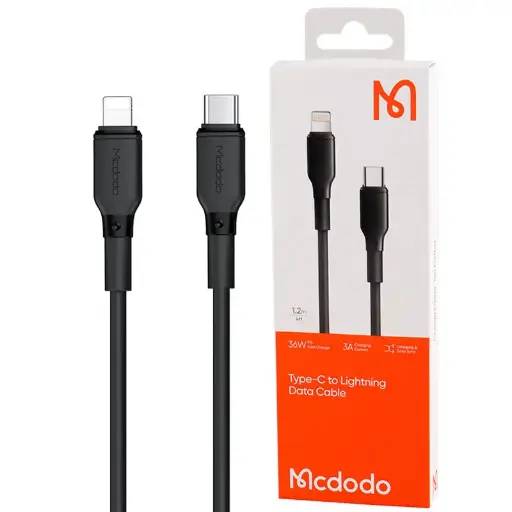 [NQ1507] MCDODO CA729 36W PD TYPE-C TO LIGHTNING CABLE 1.2METRE BLACK