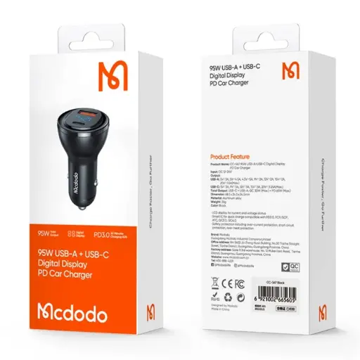 [NQ1508] MCDODO CC-5670 95W Dual Port Car Charger USB + Type-C Car