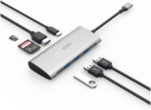 [NQ2491] WIWU Alpha 7 In 1 USB-C Hub A731HP - Gray
