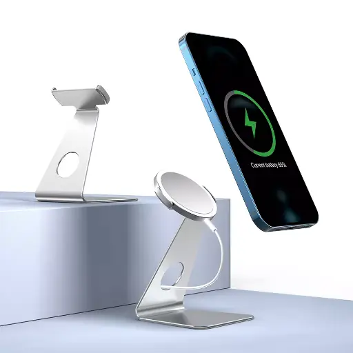 [NQ2513] WIWU ZM303 MAGSAFE CHARGER STAND - SILVER