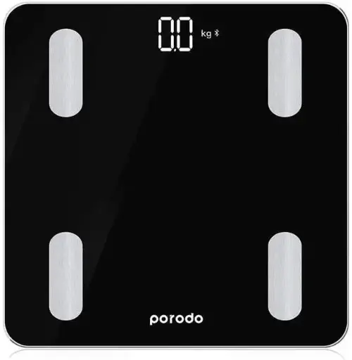[NQ1972] Porodo Digital Weight Scale, Smart Bluetooth Full Body Fat Scale, Works With Bluetooth On Ios And Android