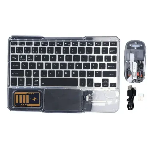 [NQ938] Green Lion Transparent Duo Wireless Keyboard & Mouse - Black 