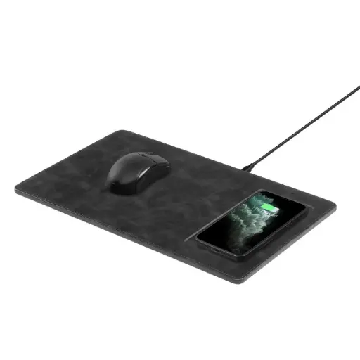 [NQ1997] Powerology PU Leather Qi Wireless Charging Mouse Pad 10W, Case-Friendly, Fast Wireless