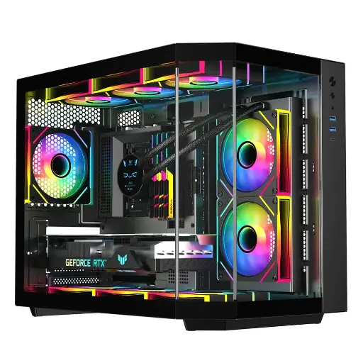 [NQ2174] SAMA V Play 4367 Mid Tower Case ATX, With Monitor 7 inch - Black