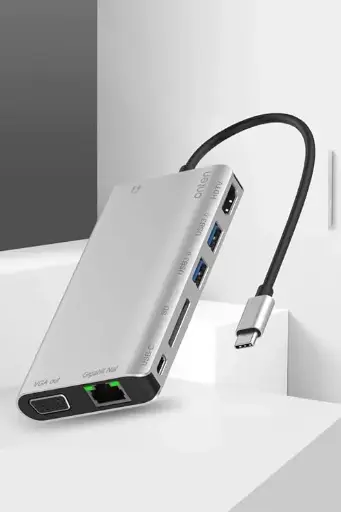 [NQ1869] Onten (OT-9591B) USB C Hub 8 in 1 Type C Hub Adapter