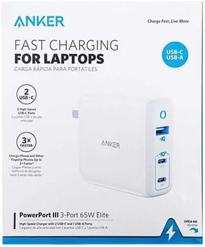 [NQ215] Anker PowerPort III 3-Port 65W Elite Charger – Black
