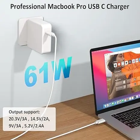 [NQ249] Apple Adapter 61W مستعمل اصلي مع الكيبل