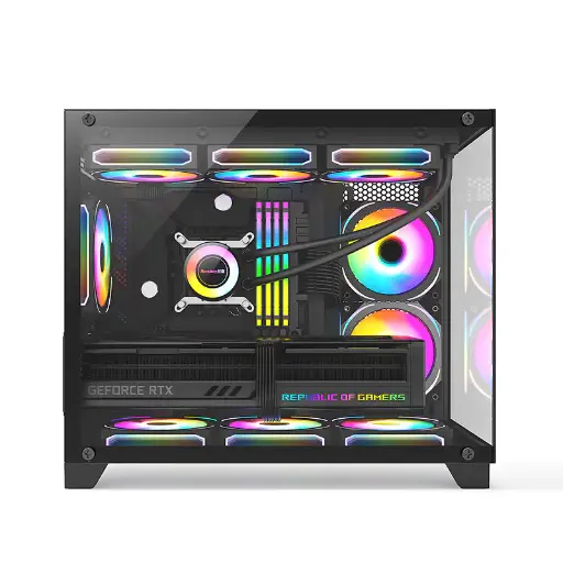 [NQ24] 1.Support M-ATX M/B 2.Support 9 Pcs Fans 3.Support 360 liquid cooler 4.Support 50 series VGA card 5.Two side tempered glass