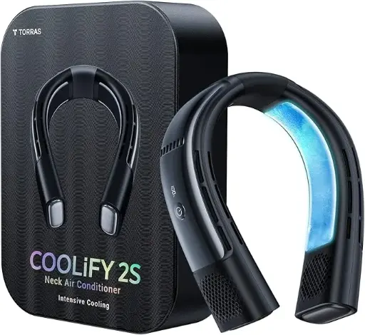 [NS107] COOLIFY 2S Neck Air Conditioner, Cool Down 30°F in 1S Neck Fan, Strong Wind Portable Nec