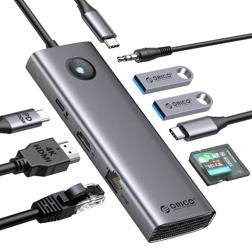 [NQ731] Docking station USB-C, 4xUSB 3.0, LAN, HDMI, VGA, audio, , ORICO