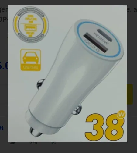 [NQ739] ELITE CAR QUICK CHARGE DIGITPLUS 38W CC-DP-S307