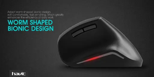 [NQ1090] Havit, MS550GT Wireless Vertical Mouse with ergonomic design Black