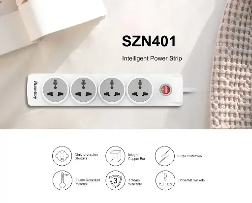 [NQ1124] Huntkey 4 PORT AC SZN401 - 3m