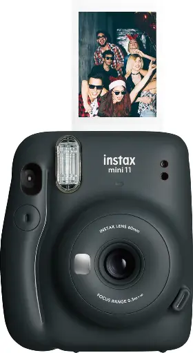 [NQ1145] INSTAX Mini 11 Instant Film Camera - Charcoal Gray - With 20 Sheets Film