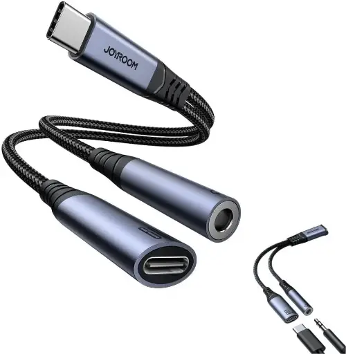 [NQ1191] Joyroom SY-C02 2-in-1 USB-C Audio Adapter