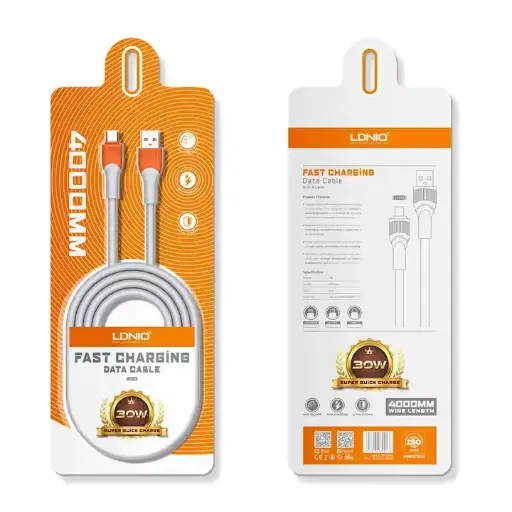 [NQ1254] LDNIO LS604 USB - Micro USB 4m, 30W Cable