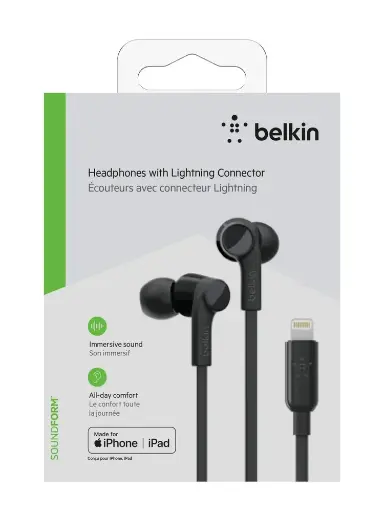 [NS102] Belkin – Rockstar headphones with Lightning Connector – Black 