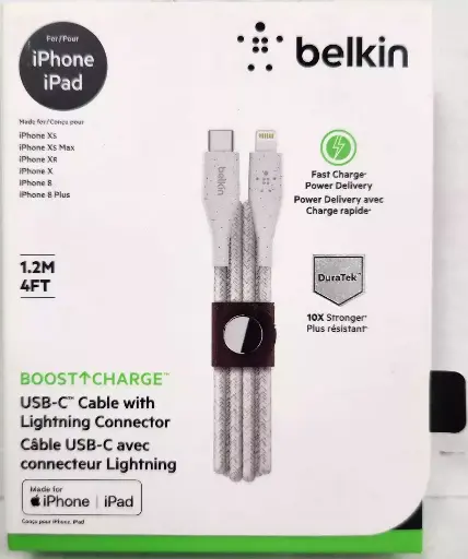 [NQ419] Belkin Cable Lightning to Type-c 1.2M - White - Dream2000