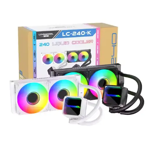 LOVINGCOOL LC-B240-K- 240mm RGB AIO Liquid Cooler BLACK & WHITE	