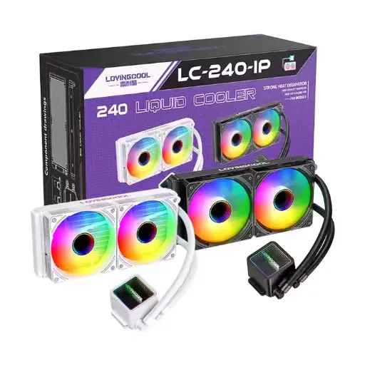 LOVINGCOOL LC-B240-IP- 240mm RGB AIO Liquid Cooler BLACK & WHITE			