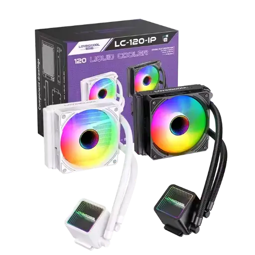 LOVINGCOOL LC-120-IP- 120mm RGB AIO Liquid Cooler  BLACK & WHITE	