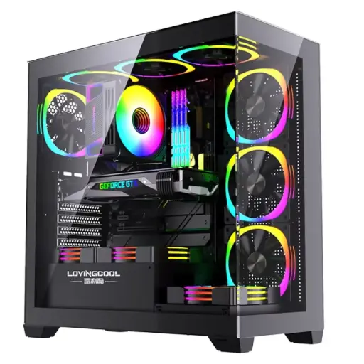[NQ1430] Lovingcool  LC-90pro  BLACK Tempered Glass  Case Full Tower Micro ATX ITX