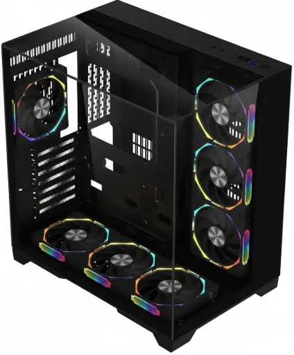 [NQ1438] Lovingcool  LC-TJS3 BLACK OEM Tempered Glass  Case Full Tower Micro ATX   (( ITXTinted glass  )) 