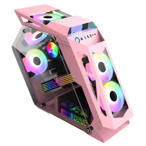 [NQ1466] Lovingcool RGB lc-68s+ pink Case Middle Tower MATX ITX