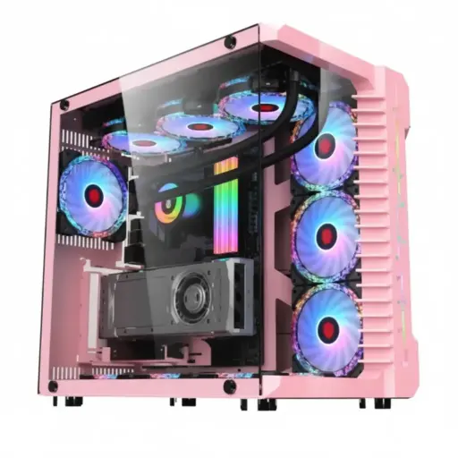 [NQ1451] Lovingcool Case UFOIII  pink Gaming PC Components Cases&Tower