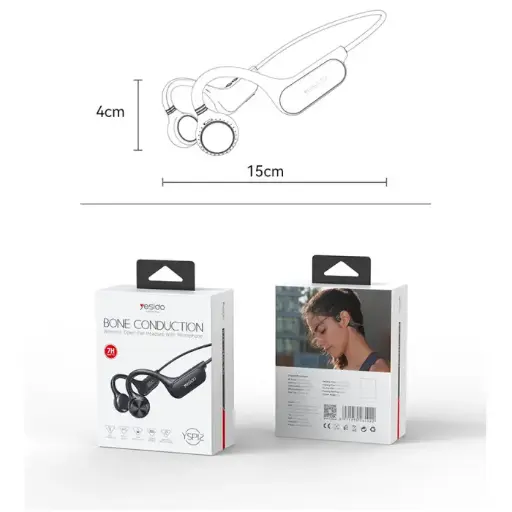 [NQ2668] YESIDO YSP12 BT5.3 IPX4 Waterproof Hanging Stripe Ultra Long Using Time Wireless Bone Conduction Earphone